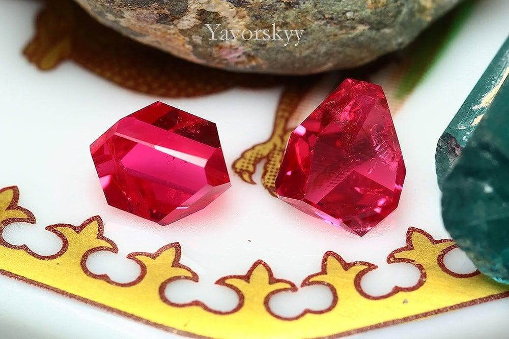A matched pair of angel cut red spinel  1.86 cts view image