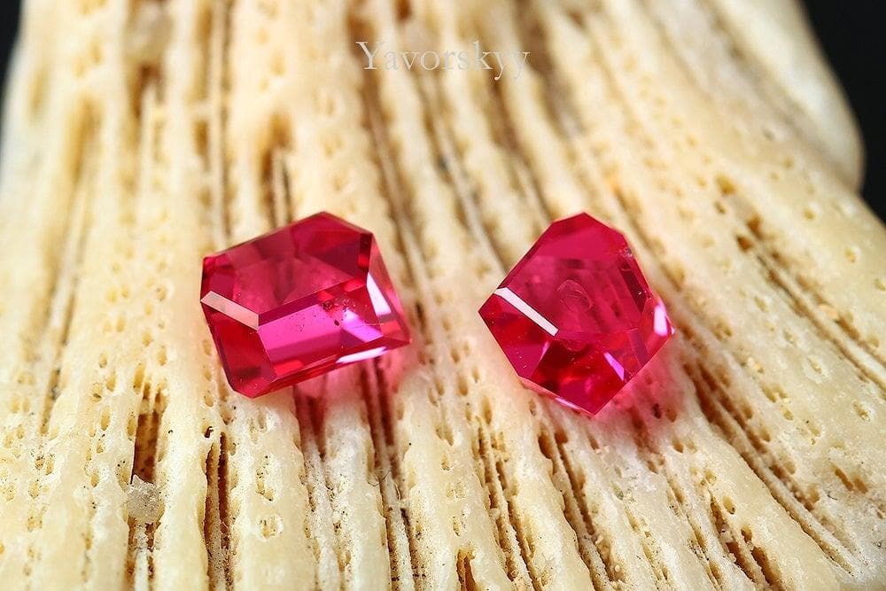 A matched pair of angel cut red spinel  1.38 cts view image