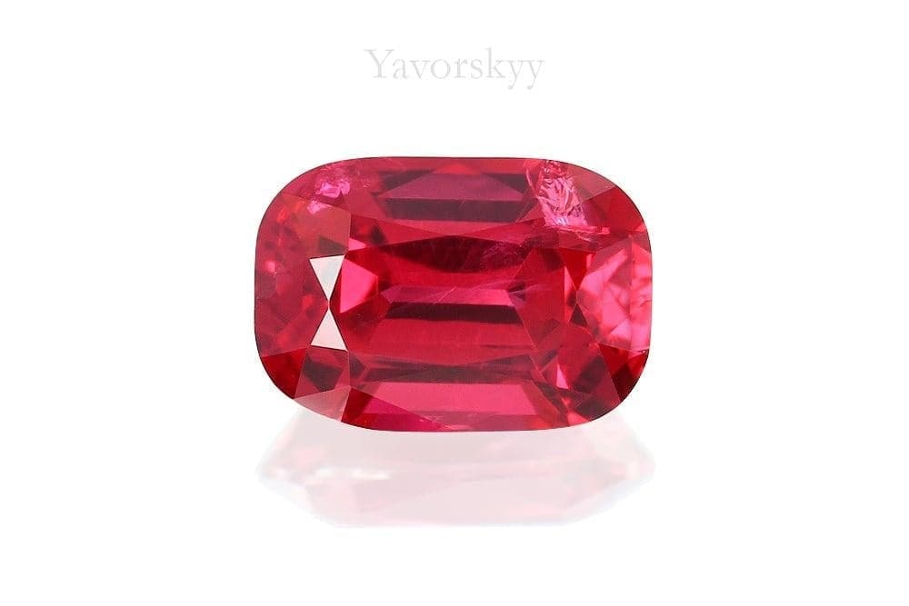 Red color spinel cushion shape 0.77 carat front view picture