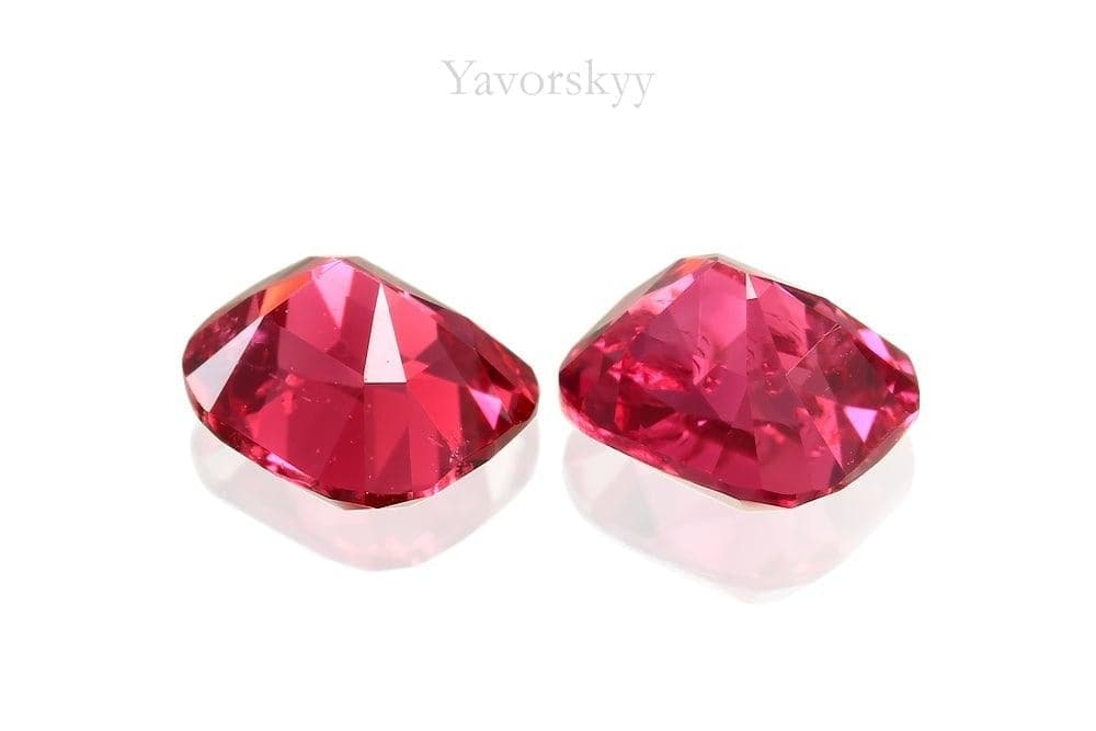A pair of red spinel cushion 1.13 carats back side picture