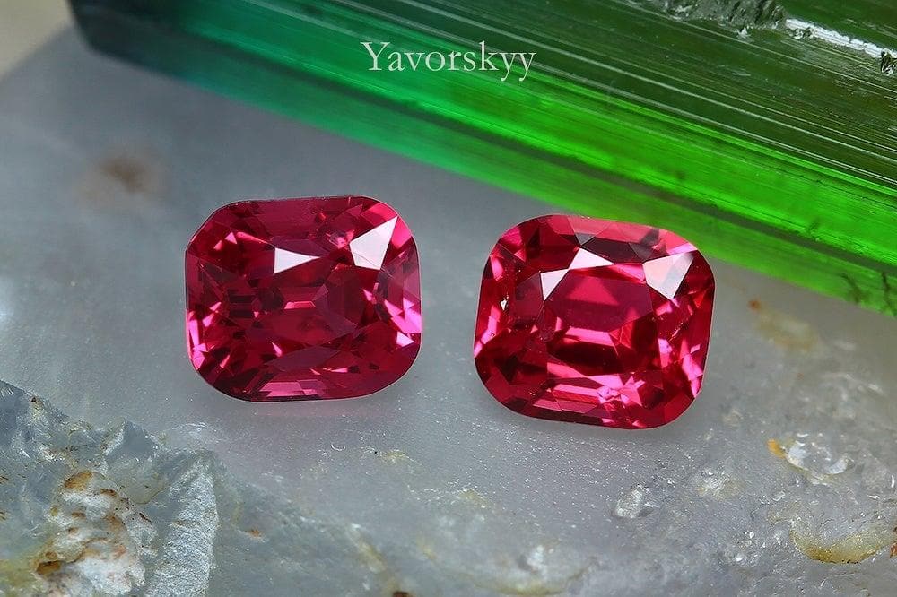 A matched pair of red spinel cushion 1.13 cts view image