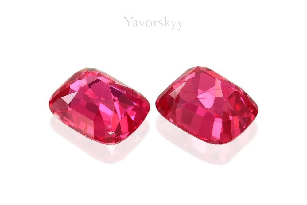 A image of back view red spinel 1.18 cts pair