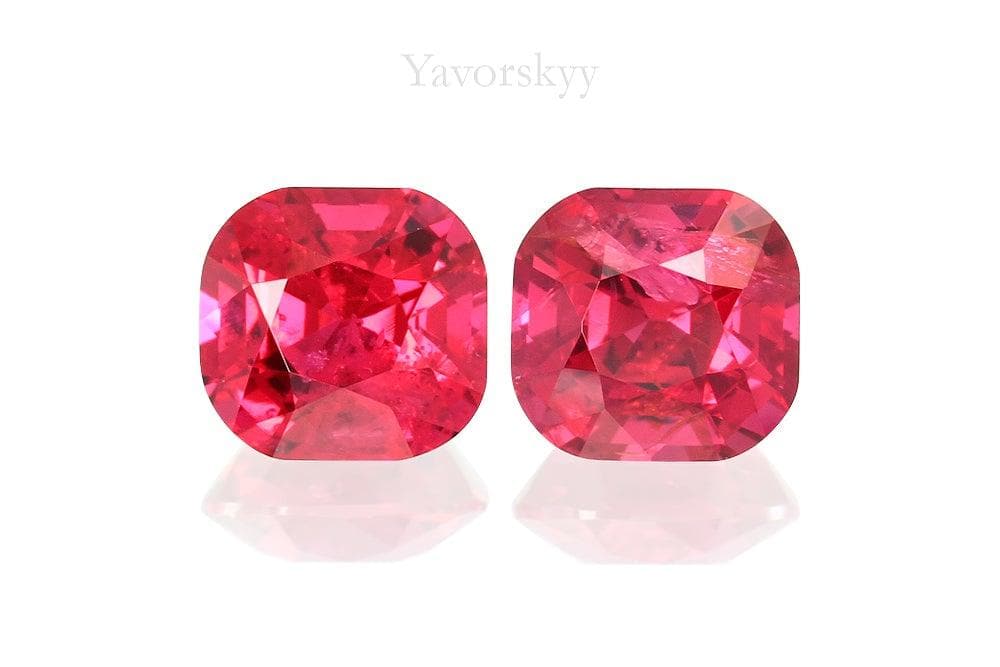 Pair of red spinel cushion 1.49 carats front view image