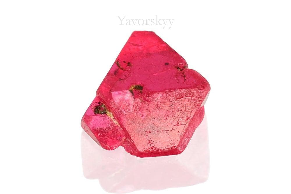 A front view photo of 1.52 ct red spinel crystal