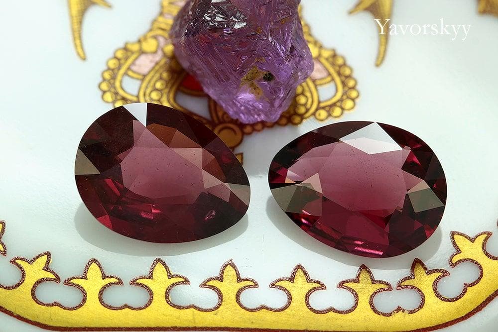 Match pair of purple Rhodolite 4.43cts picture