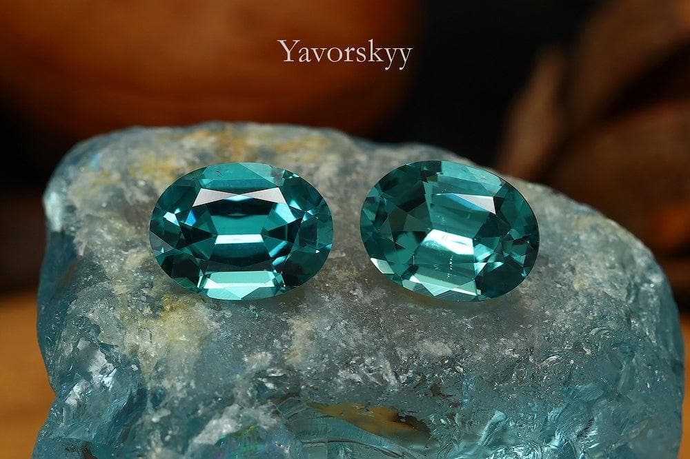 Top view image of oval tourmaline 2.42 cts matched pair