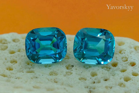 A pair of tourmaline cushion 2.75 carats front view photo