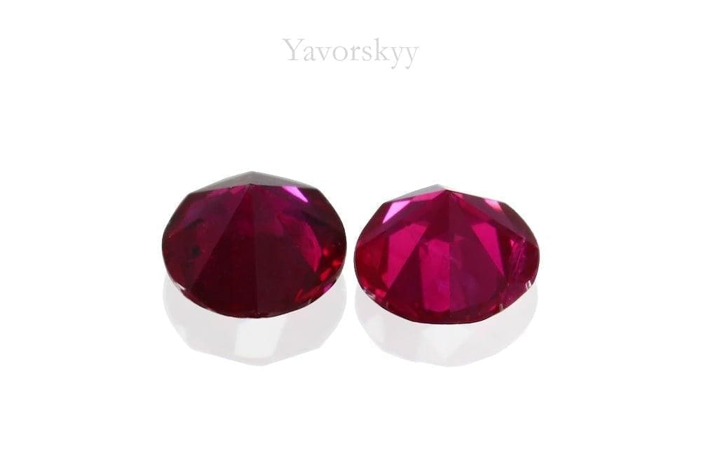 Back side image of ruby pair 0.34 ct round