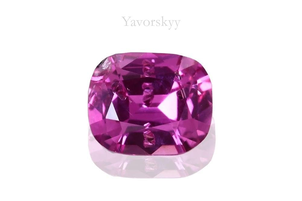 Cushion cut pink ruby 0.39 ct front view photo
