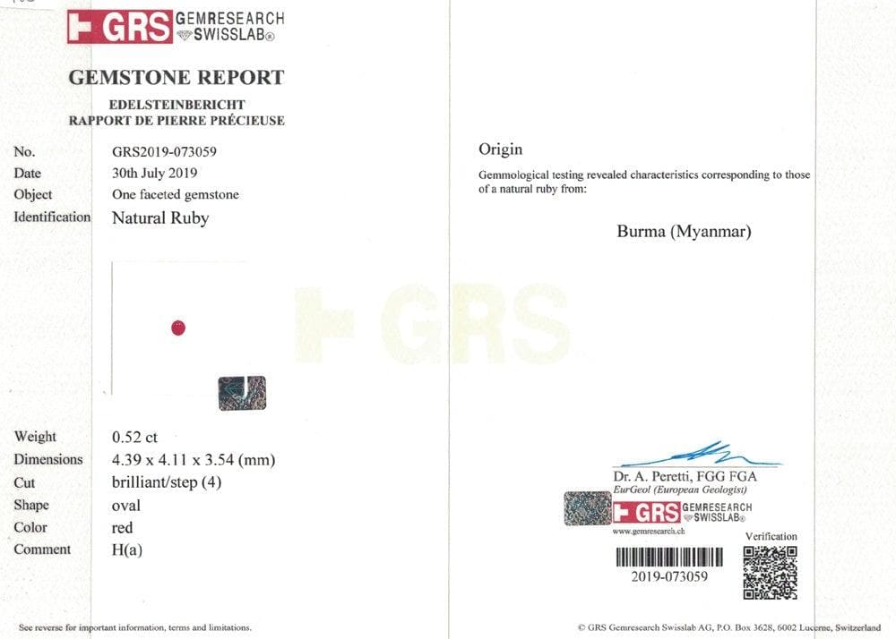 Certified Burmese Ruby