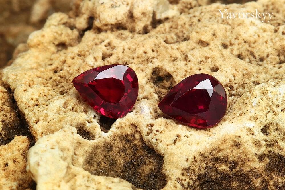 Ruby No Heat 0.66 cts / 2 pcs - Yavorskyy