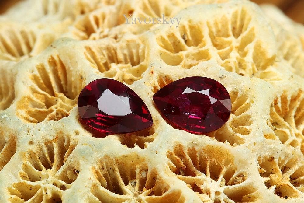 Ruby No Heat 0.67 cts / 2 pcs - Yavorskyy