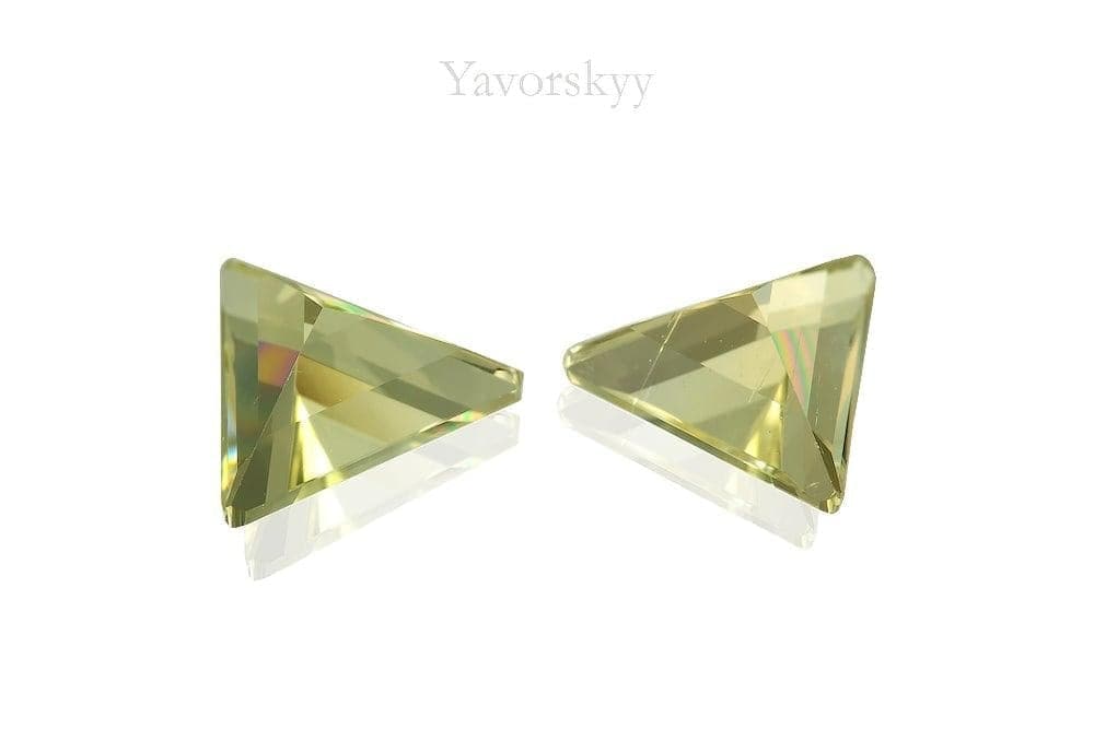 A matched pair of yellow scapolite trillion 1.04 cts back view picture