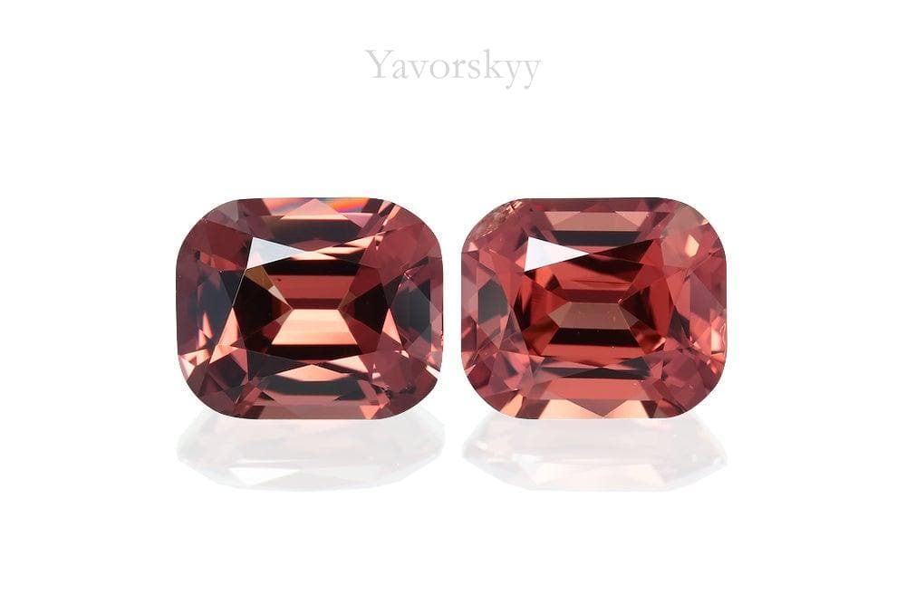 Top view image of matched pair red spinel 1.7 carats