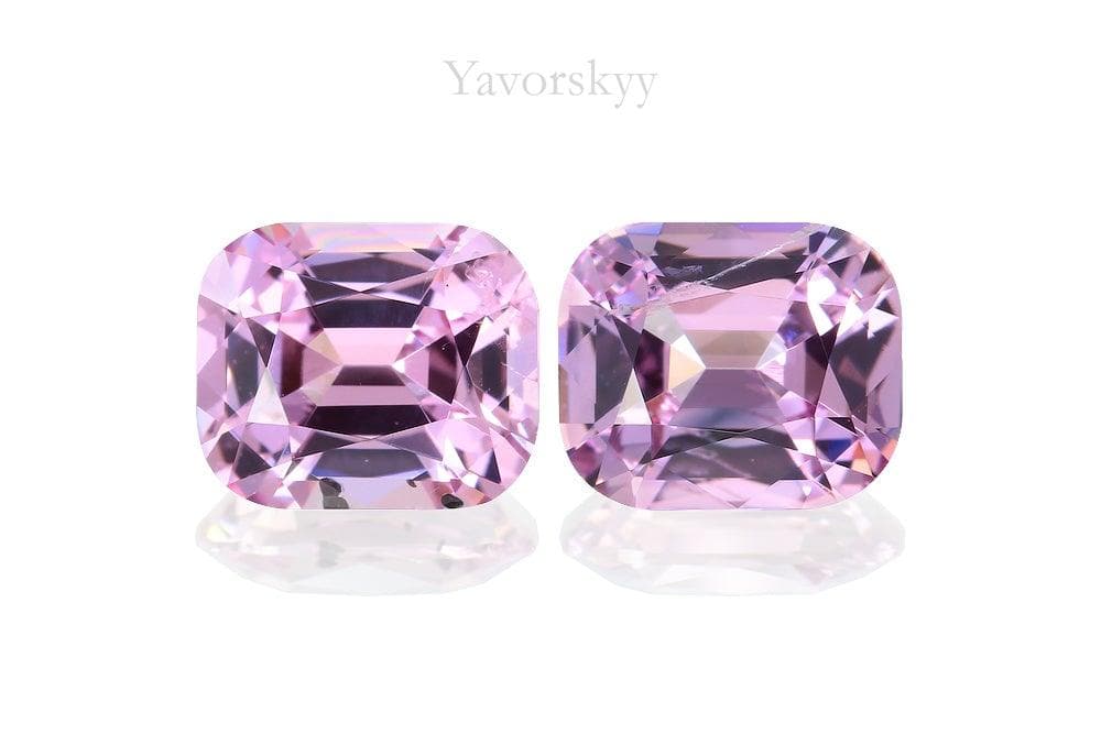 Photo of match pair pink spinel 1.9 carats cushion shape