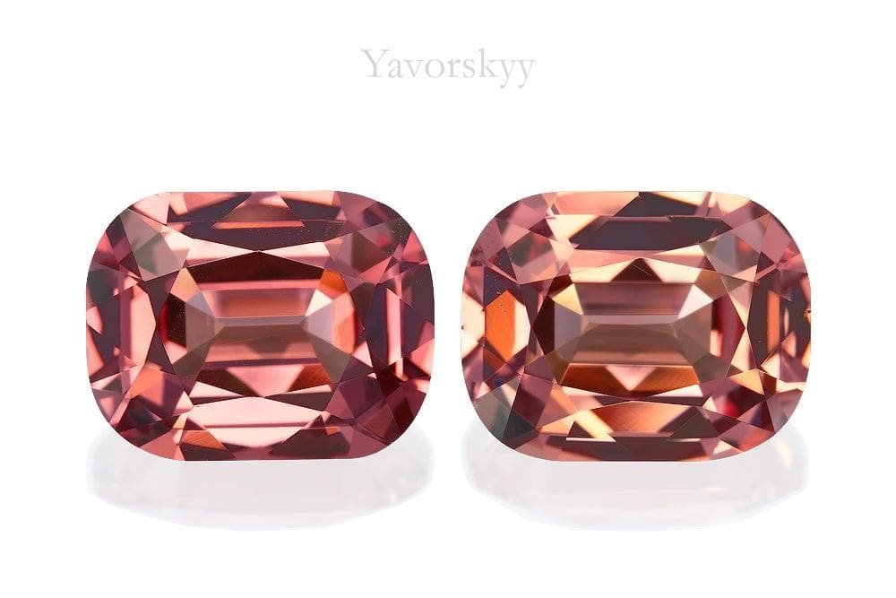 Photo of match pair pink spinel 6.38 cts cushion shape