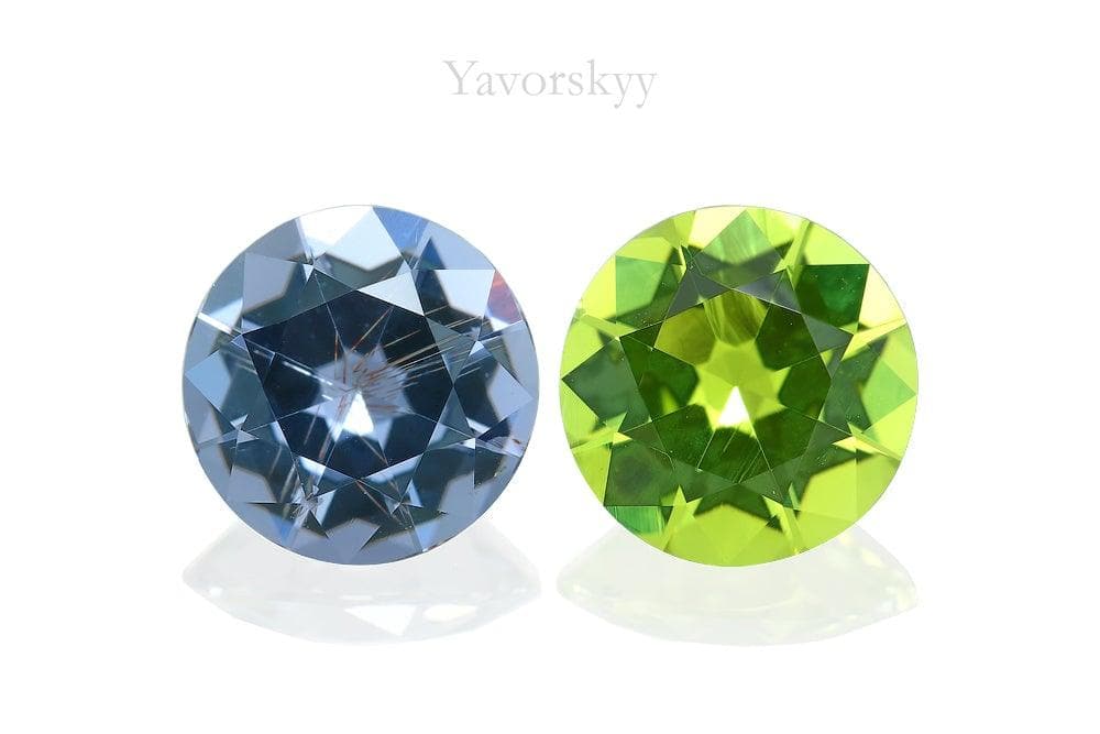 Pair of green spinel round 3.68 carats front view image