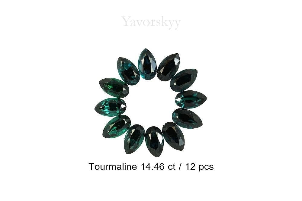 14.46 carats pear cut tourmaline front view picture