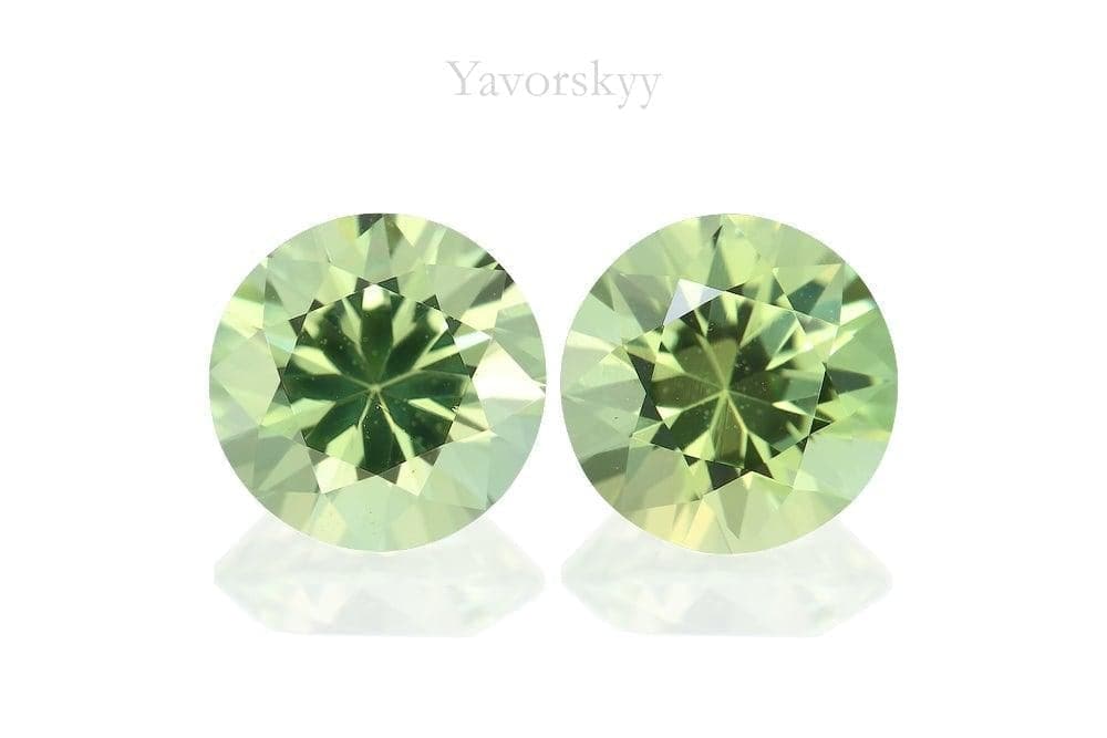 Image of top view of green tourmaline 2.22 cts pair