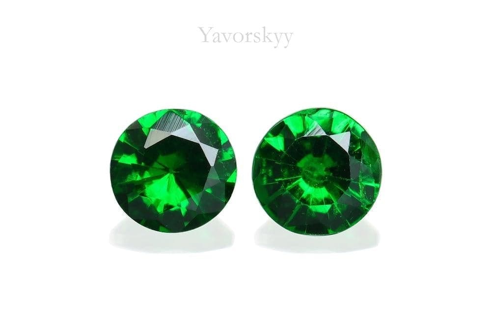 A matched pair of tsavorite 0.21 carat front view picture