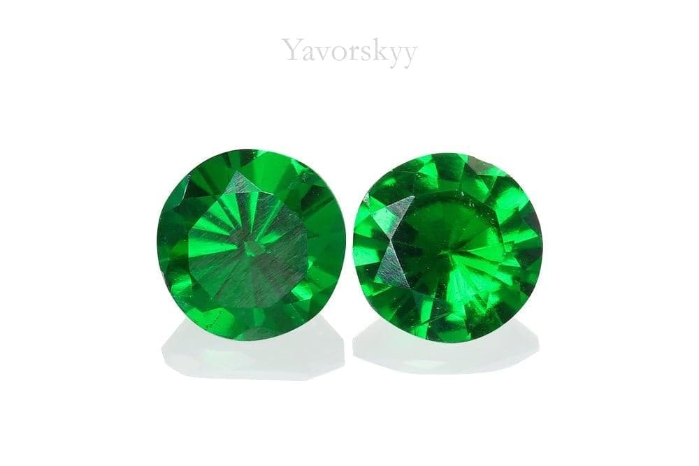 Image of top view of tsavorite 0.21 ct matched pair