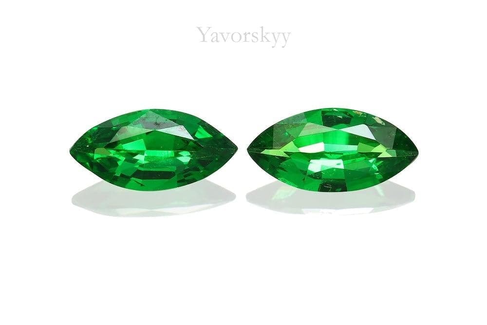 A matched pair of tsavorite 0.38 carat front view picture