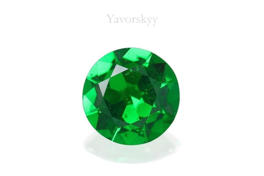 A front view picture of 0.79 ct tsavorite round