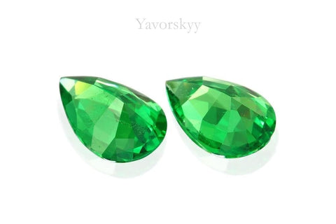 Bottom view image of pear tsavorite 1.01 ct match pair