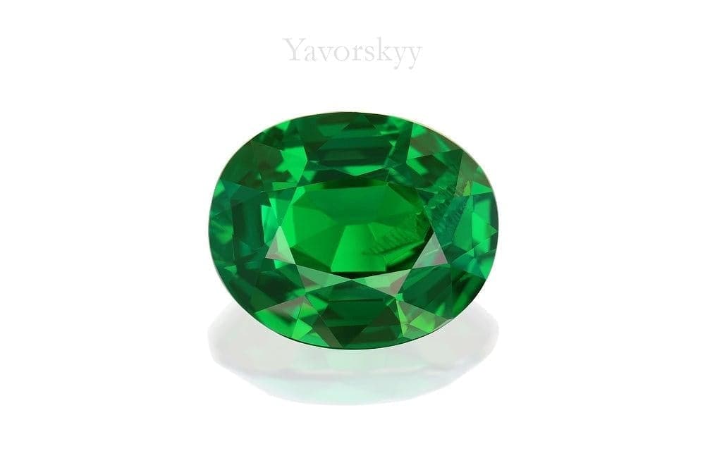 Oval tsavorite 1.11 cts top view photo