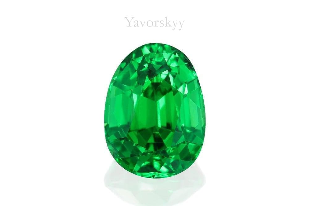 A front view image of tsavorite 1.74 carats