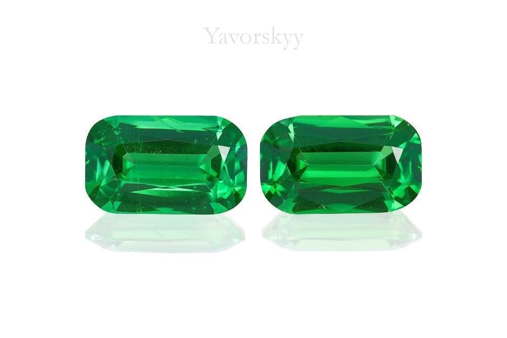 Image of front view of tsavorite 1.79 cts pair