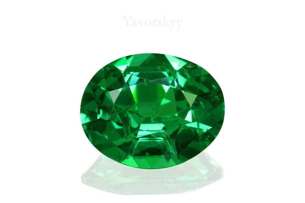 Top view image of a beautiful tsavorite 2.59 carats