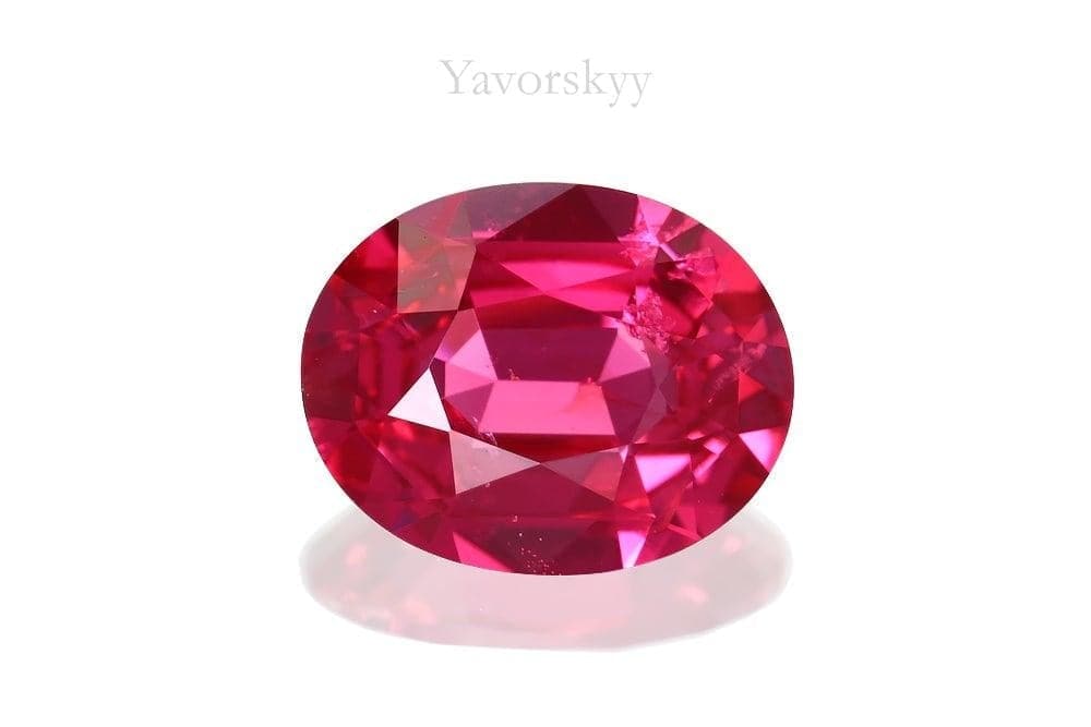 A picture of red color spinel 0.7 carat oval shape