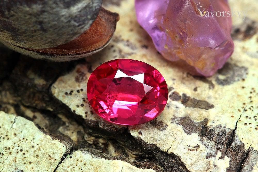 Red spinel 0.70 carat oval cut