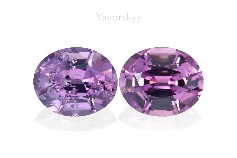 Photo of match pair violet spinel 4.75 carats oval shape