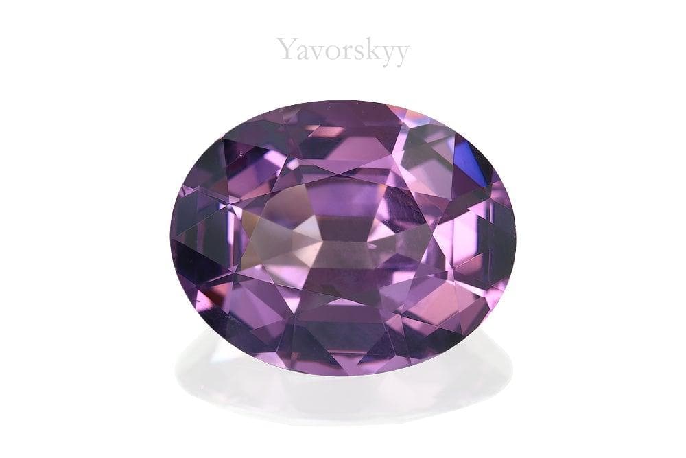 A front view picture of purple spinel 10.09 carats