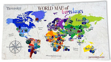 World Map Gemstone Towel