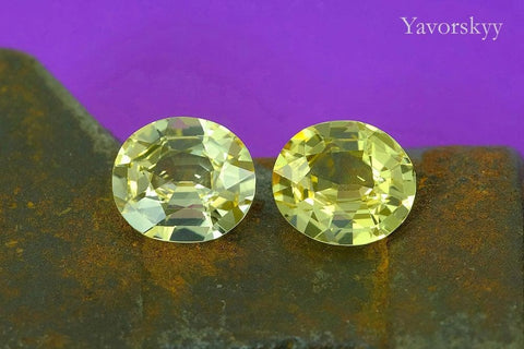 Yellow Sapphire Ceylon Unheated 5.20 cts / 2 pcs - Yavorskyy