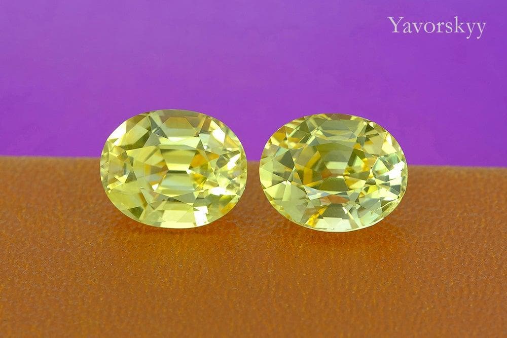 Yellow Sapphire No Heat 14.32 cts / 2 pcs - Yavorskyy