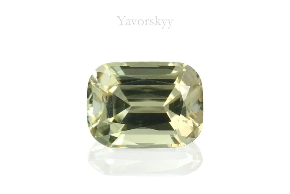 Picture of cushion shape yellow Tourmaline 0.53ct front view 